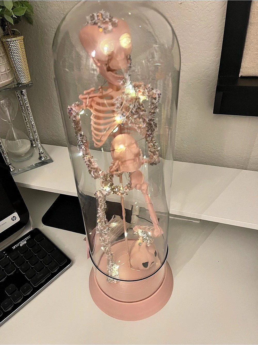 Pink Skeleton Display Dome Decor